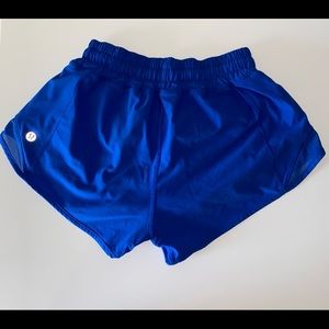 NEON BLUE LULULEMON HOTTY HOT SHORTS